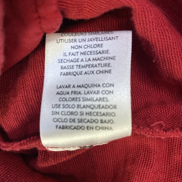 Eileen Fisher Lightweight Jacket Womens S Red Full Zip Cotton Mock Neck Textured - Picture 7 of 10